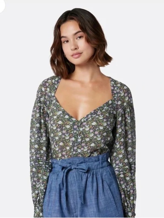 Joie Tops - Joie Talma Floral Button Front Blouse with Long Balloon Sleeves Size XS